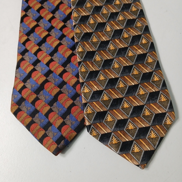 Dior Other - Vintage Christian Dior Monsieur/Bill Blass Patterned Silk Ties Set - Multicolor